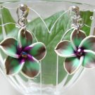 *FREE SHIPPING* E878 Ceramic Clay Spring Flowers Clip On Earrings 3.2cm