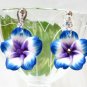 *FREE SHIPPING* E798 Ceramic Clay Blue Flowers Clip On Earrings 3.2cm