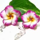 *FREE SHIPPING* E771 Ceramic Clay Spring Flowers Clip On Earrings 3.2cm.