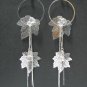 *FREE SHIPPING* E906 RHINESTONE SILVERLY CLIP ON EARRINGS 13cm