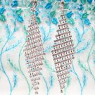 *FREE SHIPPING* E922s Rhinestone Silver plated Clip On Earrings 9.5cm