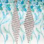 *FREE SHIPPING* E922s Rhinestone Silver plated Clip On Earrings 9.5cm