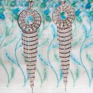 *FREE SHIPPING* E925 Charming Rhinestone Dangle Clip On Earrings 9cm