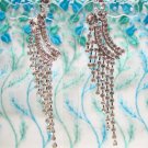 *FREE SHIPPING* E927s Rhinestone Wings Silverly Clip On Earrings 9cm