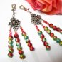 E359 Rainbow Dangle Exotic Clip On Earrings 7cm