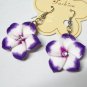 *FREE SHIPPING* HOOK EARRINGS E894 Rhinestone Ceramic Clay Flowers Hook Earrings 6cm