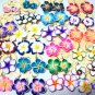*FREE SHIPPING* HOOK EARRINGS E894 Rhinestone Ceramic Clay Flowers Hook Earrings 6cm