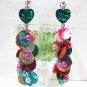 *FREE SHIPPING* Shell Earrings E401 Chamring Colorful Shell Clip On Earrings 8cm