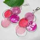 *FREE SHIPPING* SHELL EARRINGS E407 Charming Pink Shell Dangle Clip On Earrings 7cm
