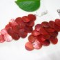 *FREE SHIPPING* E419 Charming Red Shell Dangle Clip On Earrings 8.5cm