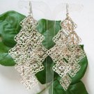 *FREE SHIPPING* E965 BlingBling Silverly Dangle Hook Earrings 10.5cm