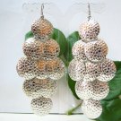 *FREE SHIPPING* E964 Silverly Dangle Hook Earrings 10.5cm Cool!!