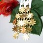 *FREE SHIPPING* E962 Charming Golden Floral Dangle Hook Earrings 6cm