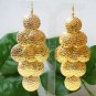 *FREE SHIPPING* E963 BlingBling Golden Dangle Hook Earrings 10.5cm