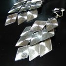 *FREE SHIPPING* E955 Silverly Diamond Shape Clip on Earrings 6cm