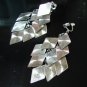 *FREE SHIPPING* E955 Silverly Diamond Shape Clip on Earrings 6cm