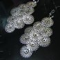 *FREE SHIPPING* E954 BlingBling Silverly Clip On Earrings Large! 9.5cm