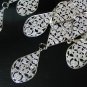 *FREE SHIPPING* E953 Huge! Light! Silverly Clip On Earrings 13cm