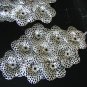 *FREE SHIPPING* E950 Silverly Floral Clip On Earrings H13cm Huge!!