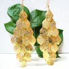 *FREE SHIPPING* E967 Golden Tone Gorgeous Hook Earrings 13.5cm