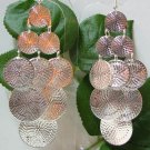 *FREE SHIPPING* E969 Bling Bling Silverly Dangle Hook Earrings 11cm