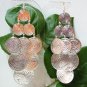*FREE SHIPPING* E969 Bling Bling Silverly Dangle Hook Earrings 11cm