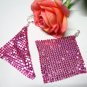 *FREE SHIPPING*E613 BlingBling Pink Dangle Clip On Earrings 10cm  Earrings 10cm