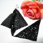 *FREE SHIPPING*E612 BlingBling Dark Dangle Clip On Earrings 10cm