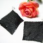 *FREE SHIPPING*E612 BlingBling Dark Dangle Clip On Earrings 10cm