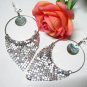 free shipping ~ E610 Shell BlingBling Silverly Clip On Earrings 10cm
