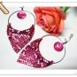 *FREE SHIPPING *E605 Shell BlingBling Pink Clip On Earrings 10cm