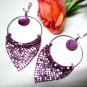 *FREE SHIPPING *E604 BlingBling Purple Charming Clip On Earrings 10cm