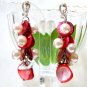*FREE SHIPPING* E439 Pink Shell Dangle Clip On Earrings 6cm Charming!