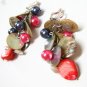*FREE SHIPPING* E440 Glamorous Shell & Beads Clip On Earrings 6cm