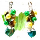 *FREE SHIPPING* E446 Shell Dangle Clip On Earrings 6cm Glamorous