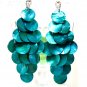*FREE SHIPPING*E450 Charming Green Shell Clip On Earrings 8.5cm cOOl!
