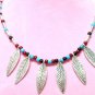 *FREE SHIPPING*NA674 ETHNIC TRIBAL DANGLE LEAF NECKLACE 45cm