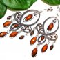 *FREE SHIPPING*E1729 Rhinestone Dangle Brown Exotic Jewelry Clip On Earrings 10cm cOOl!!