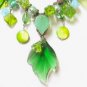 *FREE SHIPPING*NB402 GLASS LEAF PENDANT DANGLE NECKLACE 18 inches