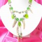 *FREE SHIPPING*NB403 GLASS SHELL & BEADS DANGLE NECKLACE 18inches
