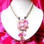 *FREE SHIPPING*NB417 EVERGREEN CRYSTAL CLEAR GLASS BEADS DANGLE NECKLACE
