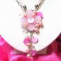 *FREE SHIPPING*NB417 EVERGREEN CRYSTAL CLEAR GLASS BEADS DANGLE NECKLACE