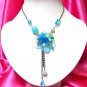 *FREE SHIPPING*NB270 FASHION JEWELRY DANGLE BLUE NECKLACE