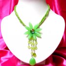 *FREE SHIPPING*NB208 FASHION JEWELRY DANGLE FLORAL STRINGS NECKLACE 18in.