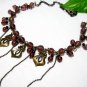 *FREE SHIPPING*NB568 STYLISH PURPLE GLASS & BEADS DANGLE NECKLACE 18 inches