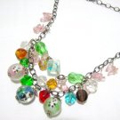 *FREE SHIPPING*NB577 LOVELY PANDA GLASS & BEADS DANGLE NECKLACE 18 inches
