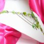 *FREE SHIPPING*NA886 DANGLE GREEN glass & beads BUTTERFLY STRINGS NECKLACE 18 in.