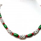 *FREE SHIPPING*NA1002 ETHNIC JEWELRY YAK BONE GREEN NECKLACE 20 in.