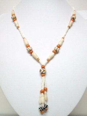*FREE SHIPPING*NA1010 ETHNIC JEWELRY YAK BONE NECKLACE 21 in.