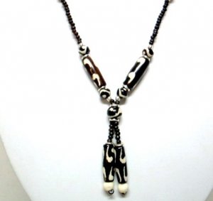 *FREE SHIPPING*NA1011 ETHNIC JEWELRY YAK BONE NECKLACE 22 in.